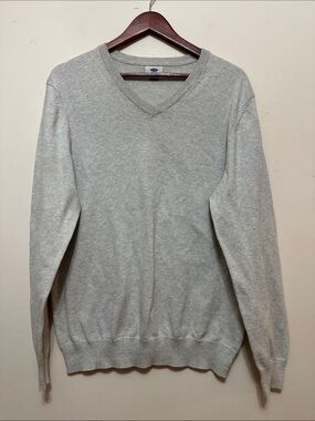 Old Navy Light Gray V-Neck Sweater